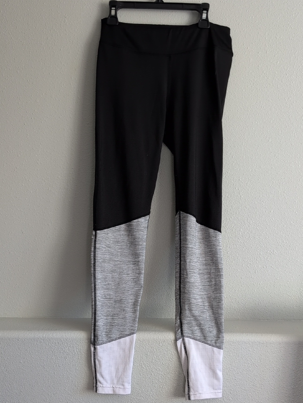 Women's Colorblock Active Leggings - Black/Grey/White
